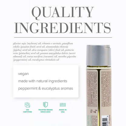 JO Naturals Massage Oil Peppermint & Eucalyptus – 4 oz – Vegan Blend