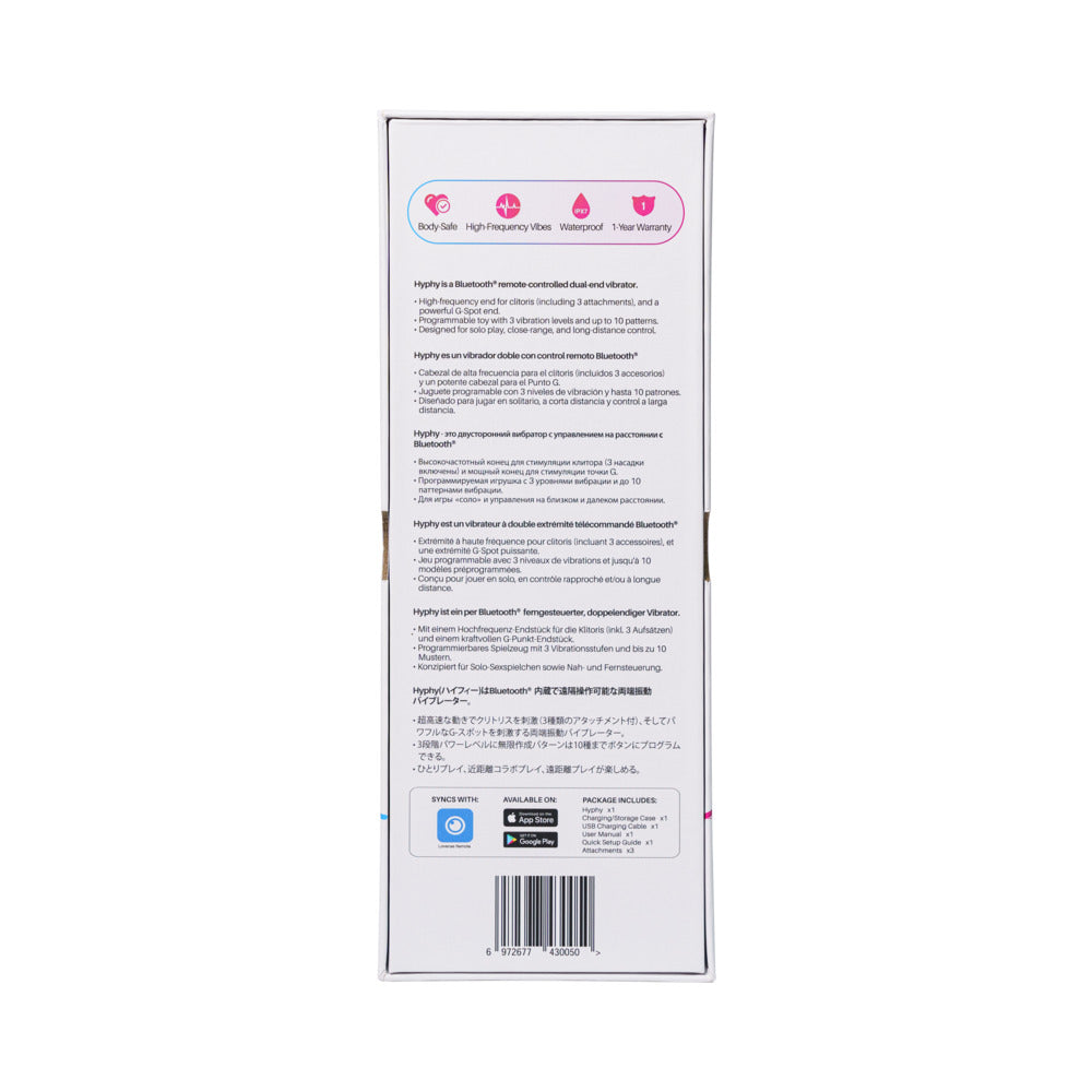 Lovense Hyphy Bluetooth Remote-Controlled Dual-End Vibrator – Purple