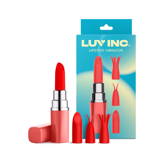 Luv Inc Lv57 Lipstick Vibrator – Rechargeable Silicone Bullet with 10 Vibration Patterns – Coral