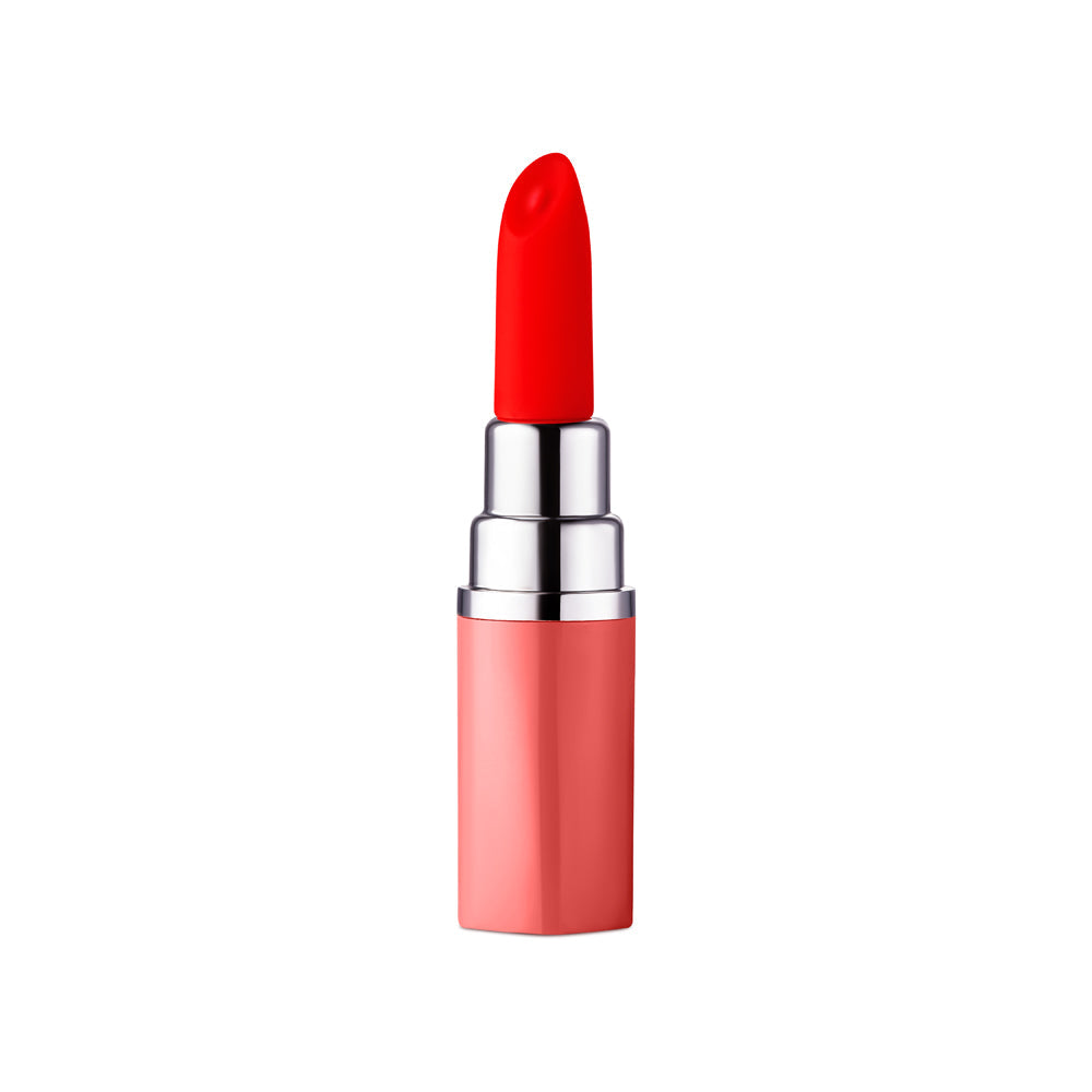 Luv Inc Lv57 Lipstick Vibrator – Rechargeable Silicone Bullet with 10 Vibration Patterns – Coral