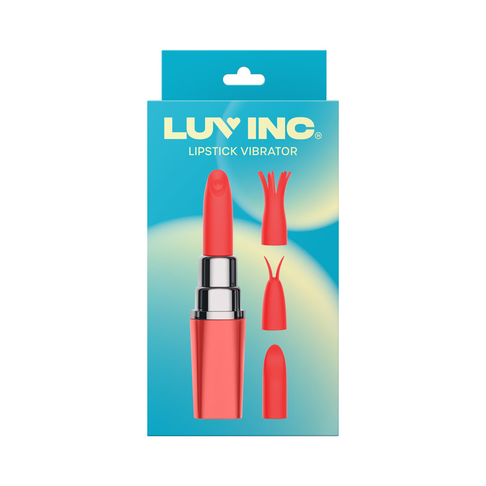 Luv Inc Lv57 Lipstick Vibrator – Rechargeable Silicone Bullet with 10 Vibration Patterns – Coral