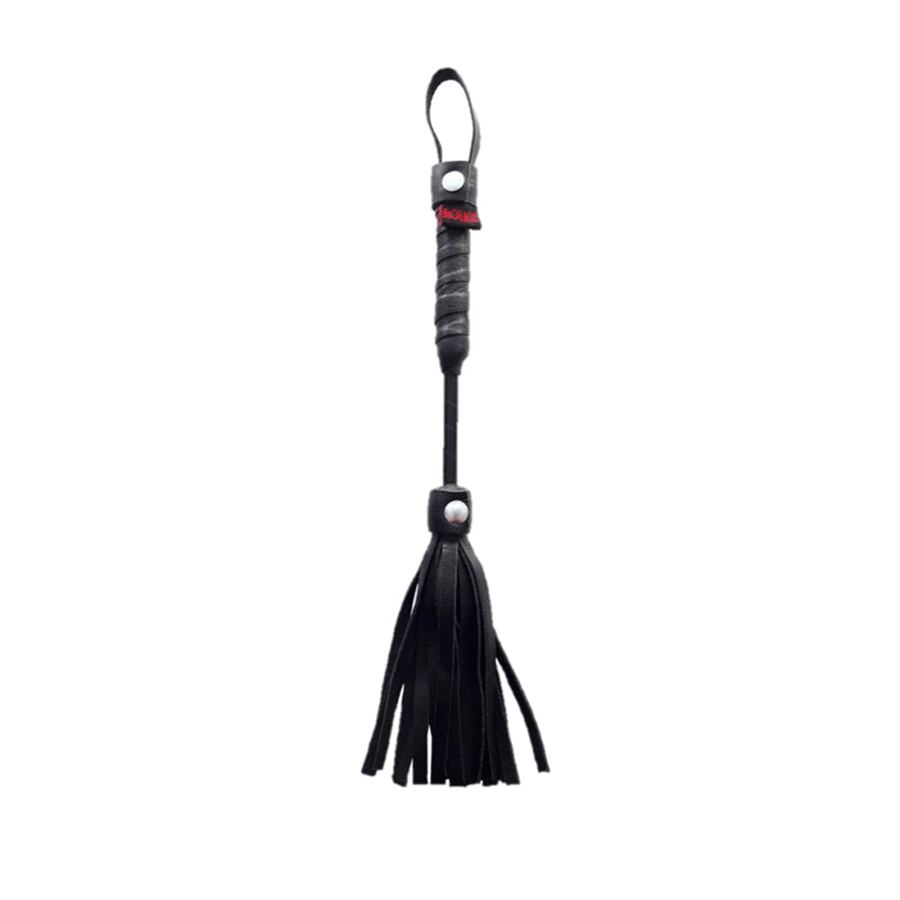 Rouge Mini Flogger 10 in. Leather Whip - Black