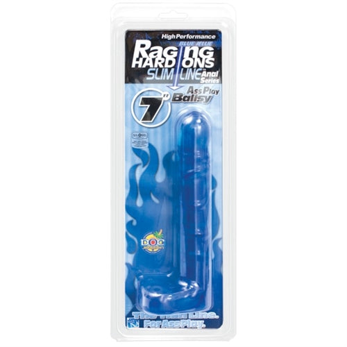 Doc Johnson Raging Hard Ons Slimline Anal Series 7 Inch Anal Toy - Blue