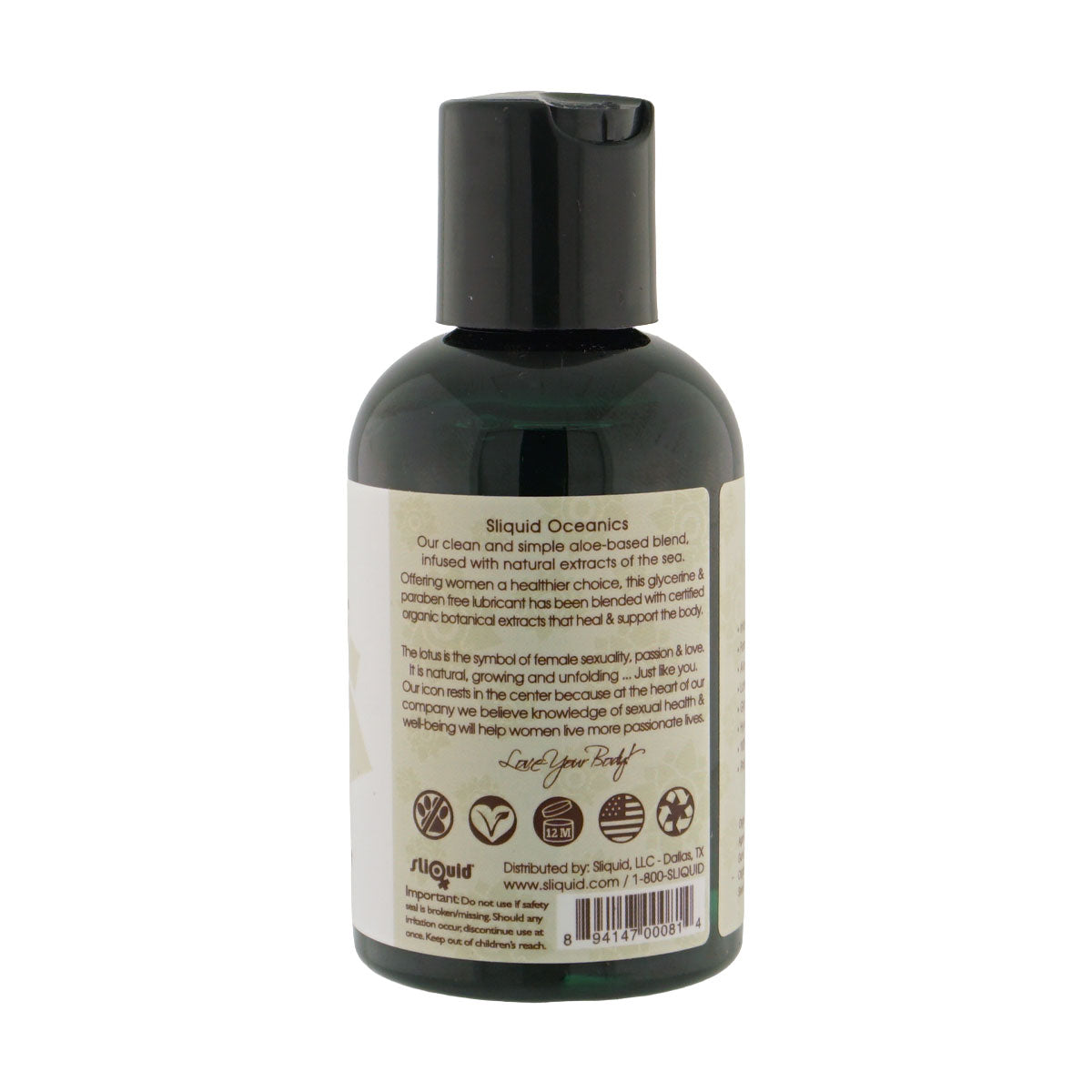 Sliquid Oceanics Aloe-Based Lubricant with Seaweed Extracts – 4.2 Fl Oz