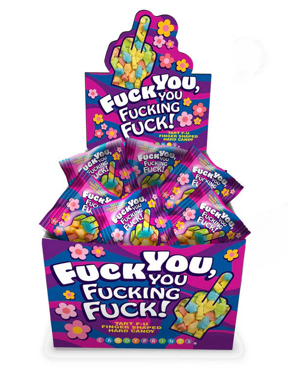 Little Genie "Fuck You, You Fucking Fuck!" Candy - Mini Packs with Middle Finger Candies - 100 pcs