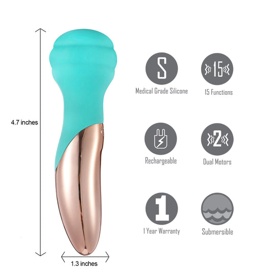 Kali 15-Function Rechargeable Wireless Dual Motor Mini Wand