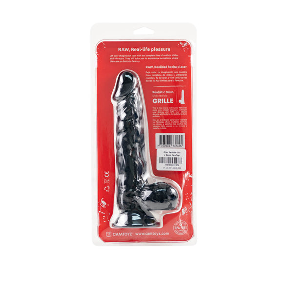 Camtoyz Realistic Dildo Grille with Suction Cup - Black