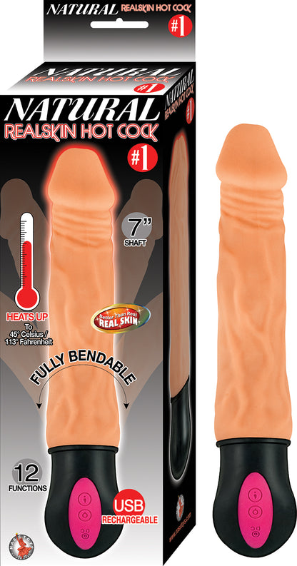 Nasstoys Natural Realskin Hot Cock #1 – Flesh Vibrating Realistic Dildo with Heat Function