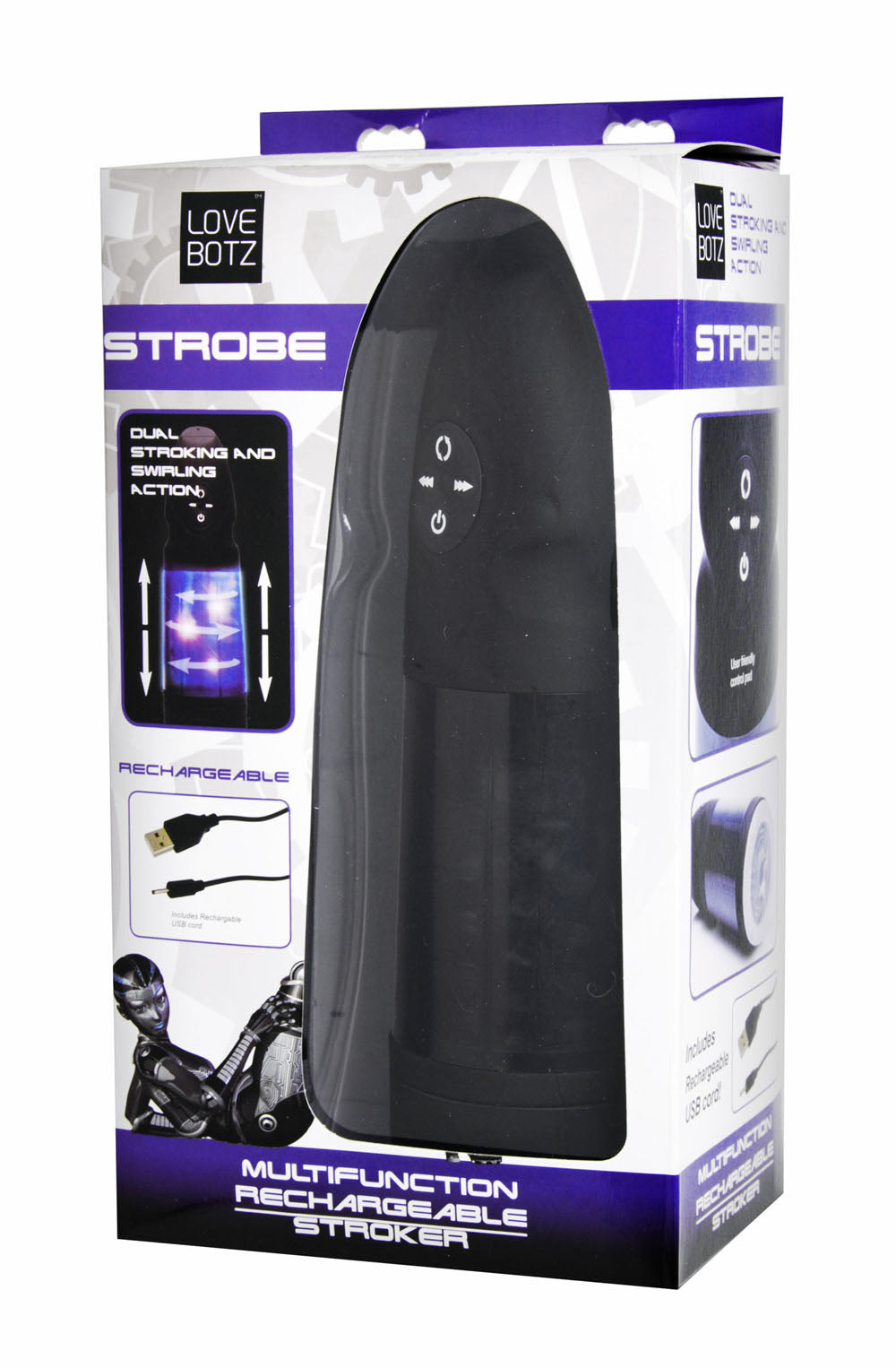 Love Botz Stroke Multifunction Rechargeable Stroker – Black