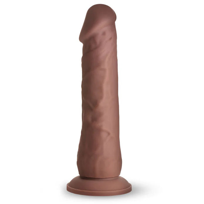 Easy Riders 7" Silicone Dildo – Realistic Design with Suction Cup – Dark Brown