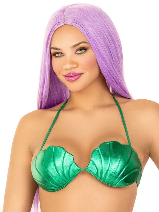 Mermaid Shell Bra Top - Large - Green