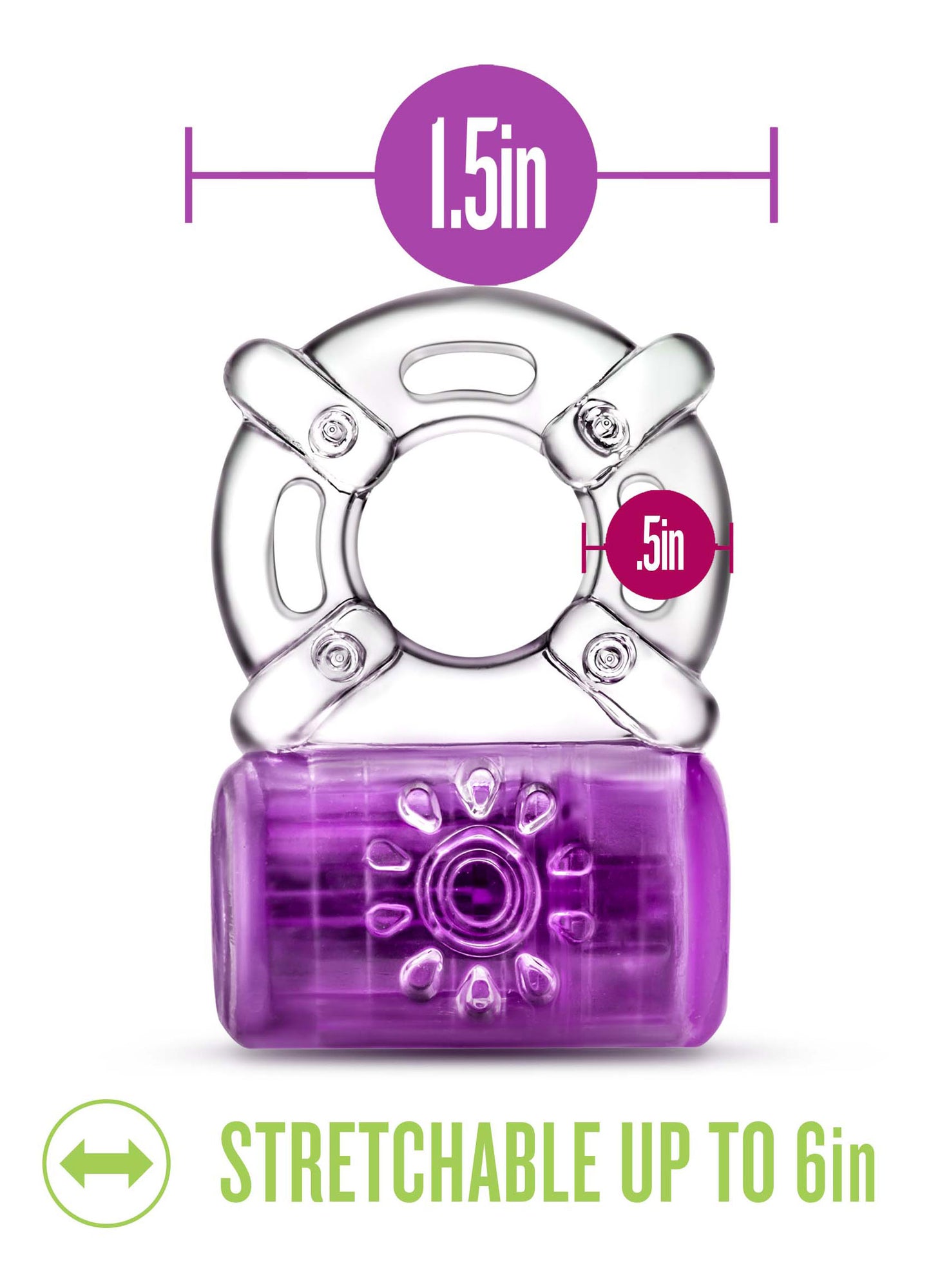 Blush Play With Me Pleaser Rechargeable C-Ring - Purple - Multi-Function