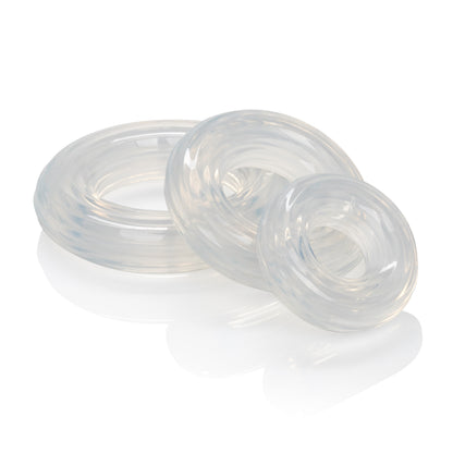 CalExotics Premium Silicone Ring Set – Clear – Ultra-Stretchy and Durable