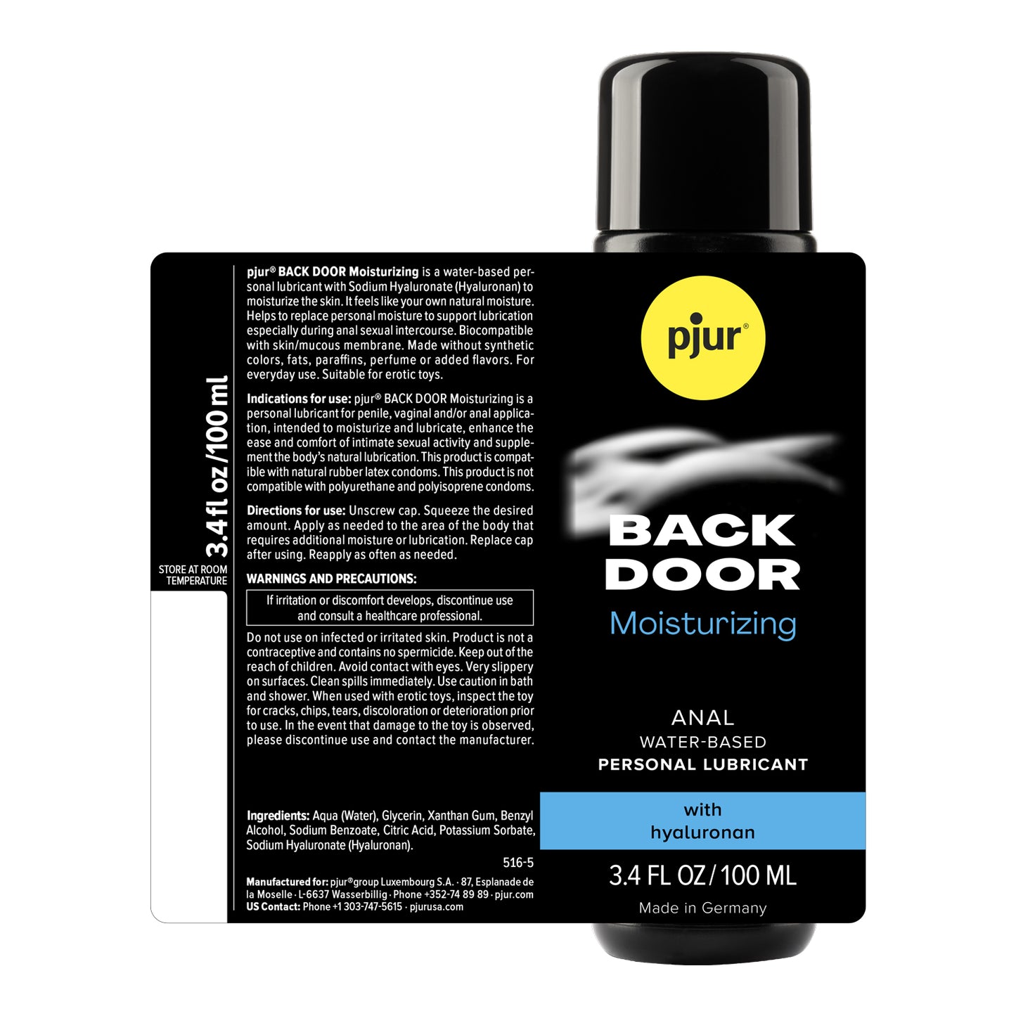 Pjur Backdoor Water-Based Anal Glide - 3.4 Fl. Oz - Clear