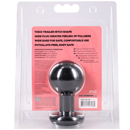 Doc Johnson Round Medium Butt Plug, Phthalate-Free, Black