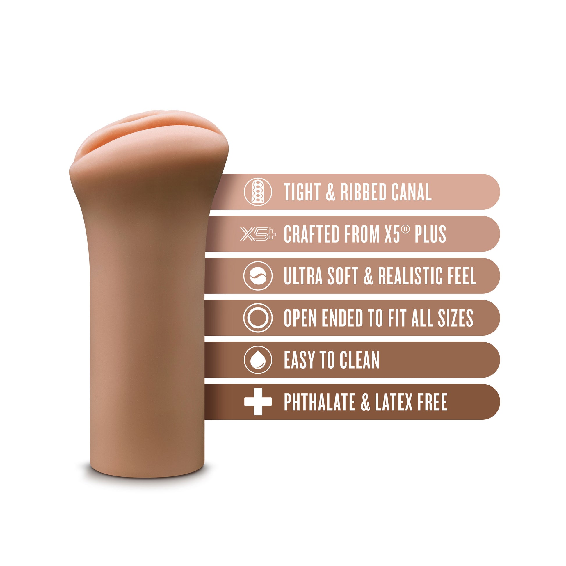 Enlust Molly Male Stroker – Tan – Ribbed and Open-Ended Design