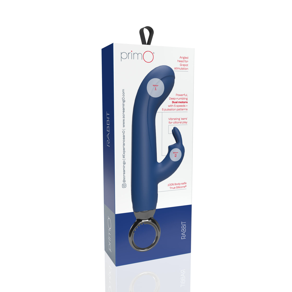 Screaming O PrimO Rabbit Vibrator - Blue - Rechargeable with Dual Motors