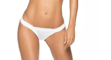 Mapale Low Back V Strap Shiny Thong - Medium/Large - White