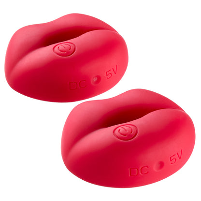 Cloud 9 Naughty Nips Vibrating Nipple Clamps - Red - Adjustable Pressure