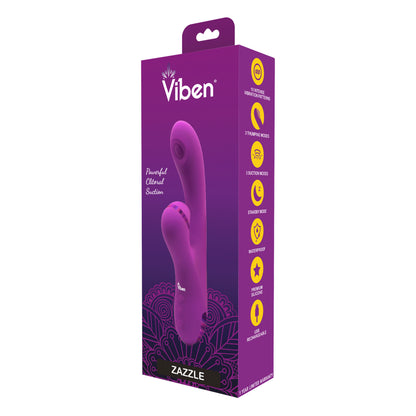 Zazzle Clitoral Suction/Thumping Rabbit - G-Spot Vibrator - Berry