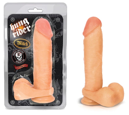 Blush Hung Rider Mitch Dildo – Realistic Textured, Suction Cup, Phthalate Free, Beige
