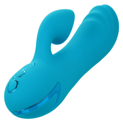 CalExotics California Dreaming Sunset Beach Seducer – Blue – Dual Stimulator with Vibration and Suction