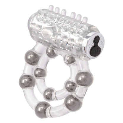 CalExotics Maximus Enhancement Ring with Stroker Beads – Clear