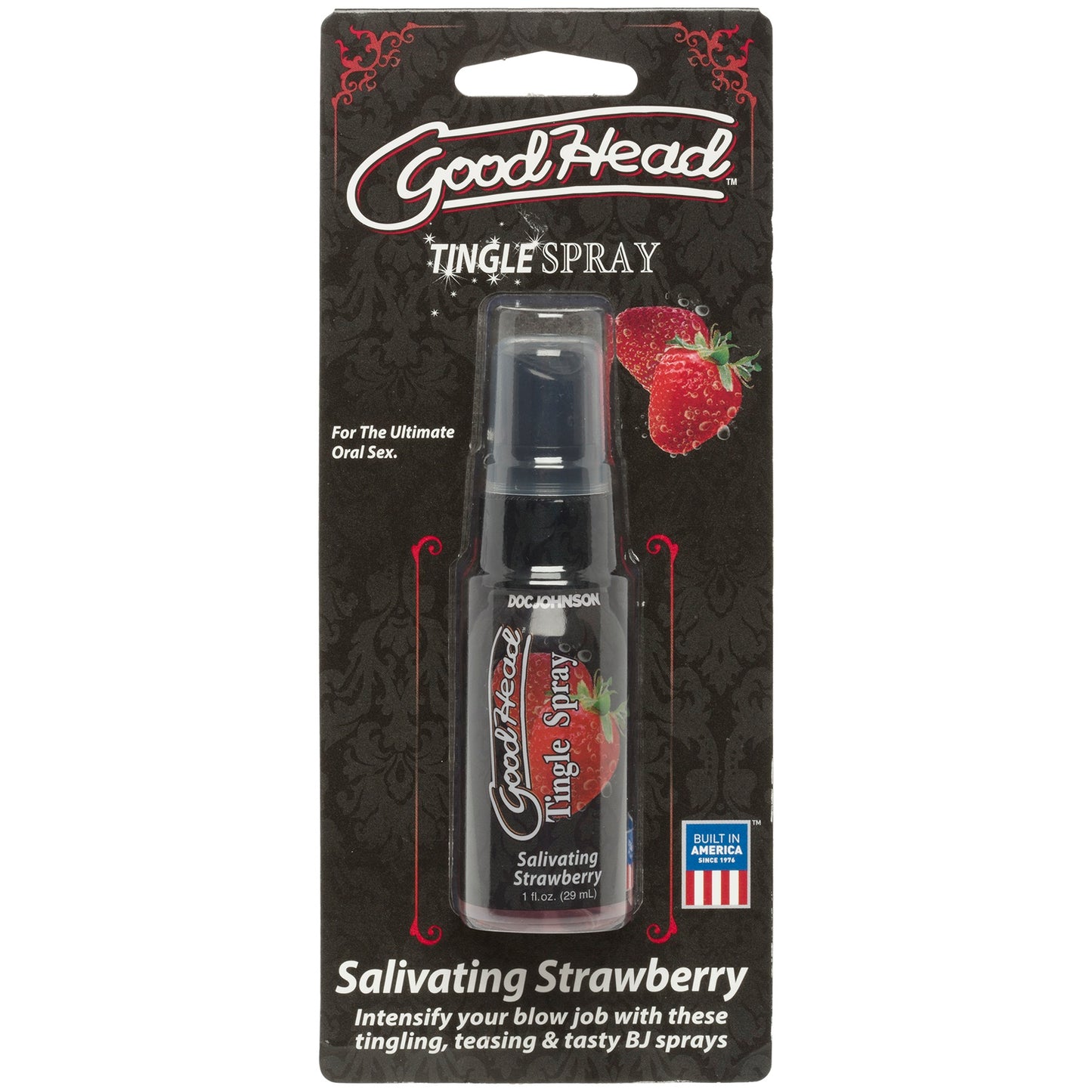 Doc Johnson Goodhead Tingle Spray - Salivating Strawberry - 1 Fl. Oz.