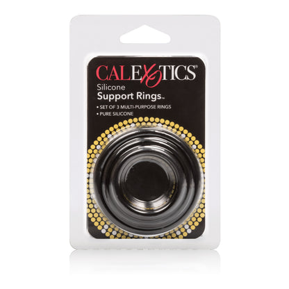 CalExotics Silicone Support Rings Set - Black - Erection Enhancers