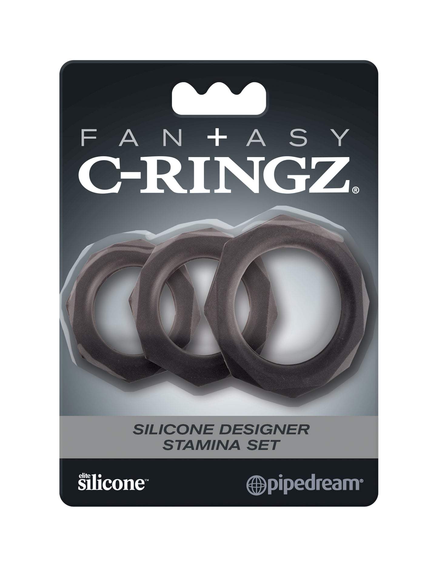Fantasy C-Ringz Silicone Designer Stamina Set – Black – Erection Support Rings