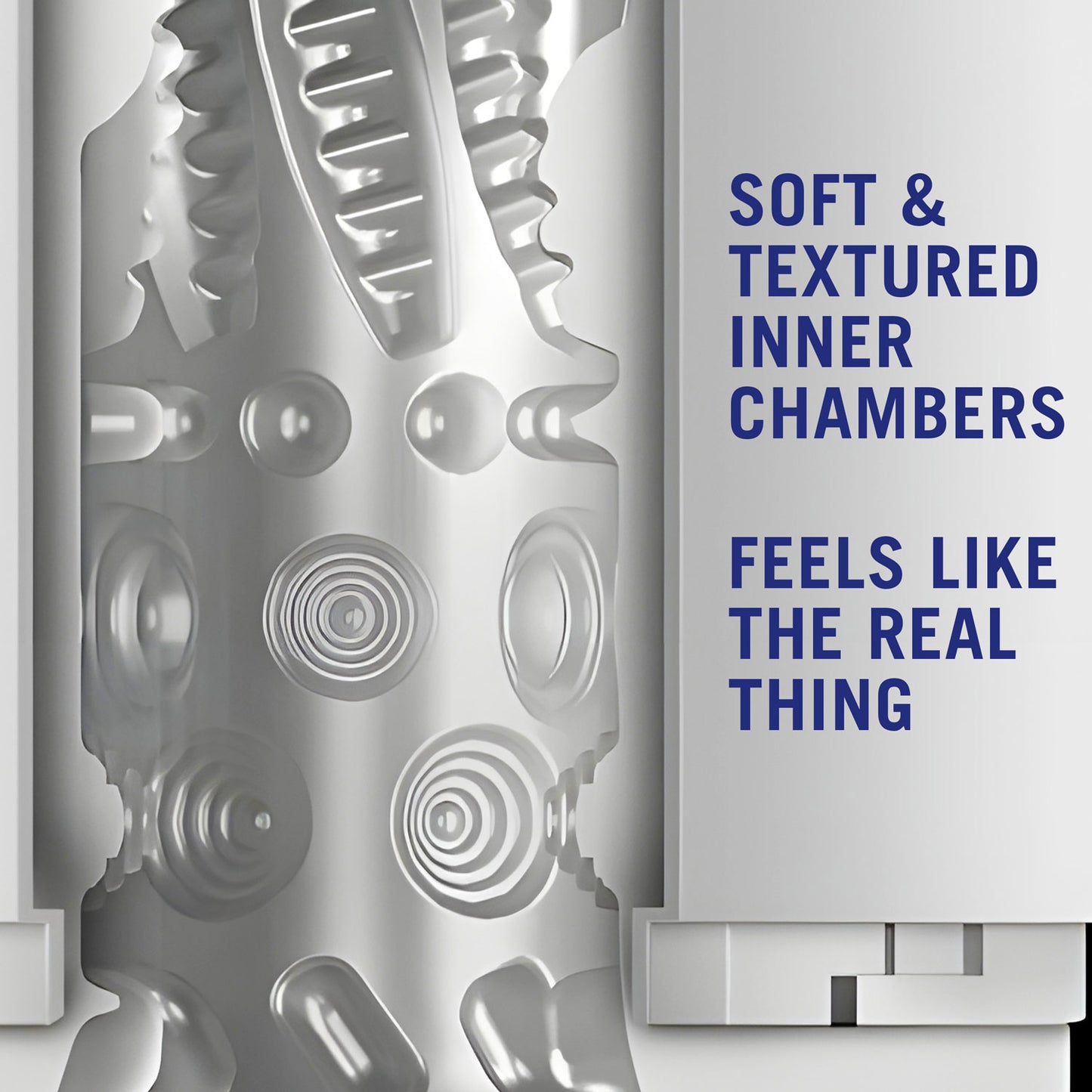 M for Men Robo-Bator Male Masturbator – White – 7 Vibrating and Stroking Modes
