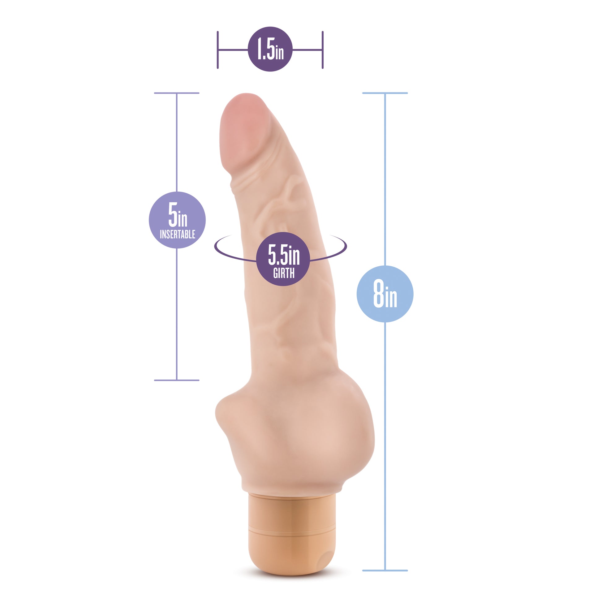 Blush Novelties Dr. Skin Vibe #12 – Realistic Vibrator with Multi-Speed Function – Beige