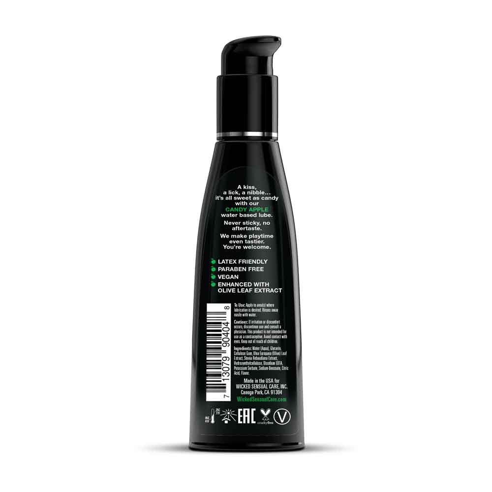 Wicked Aqua Candy Apple Flavored Water Based Intimate Lubricant - 4 Fl. Oz.