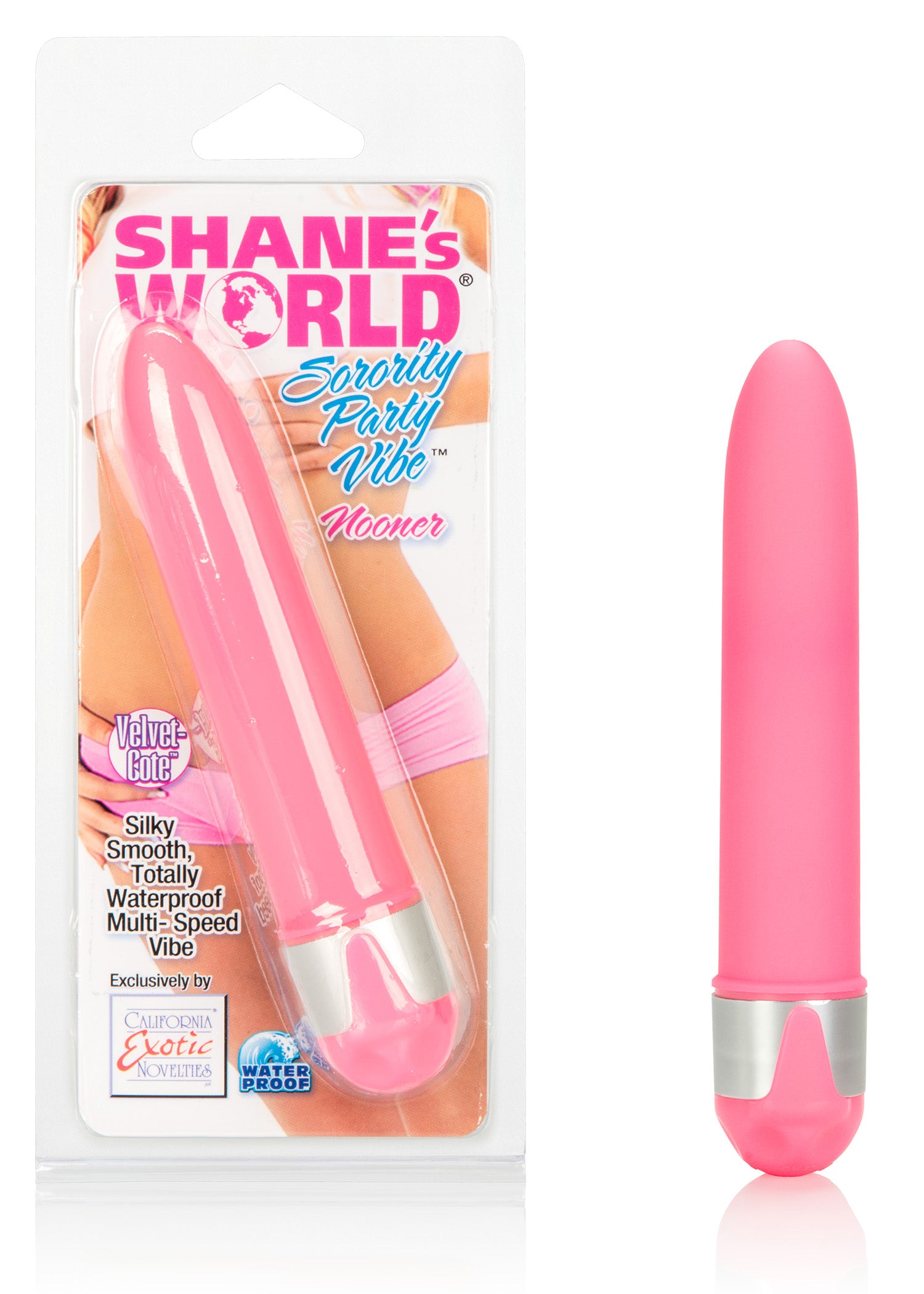 CalExotics Shanes Worlds Sorority Party Vibe Nooner – Pink – Multi-Speed Waterproof Massager