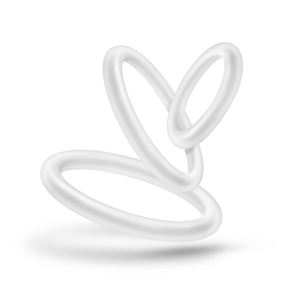 Blush Performance Vs4 Pure Premium Silicone Cockring Set - White - 3 Sizes