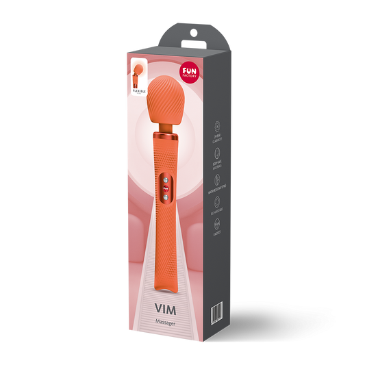 Fun Factory VIM Massager – Orange – Multi-Speed Rechargeable Vibrator