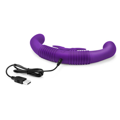 Together Couples Toy Remote-Controlled Dual Ended Rabbit Vibrator - Purple