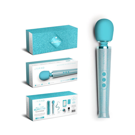 Le Wand All That Glimmers Petite Rechargeable Vibrating Massager Set – Light Blue