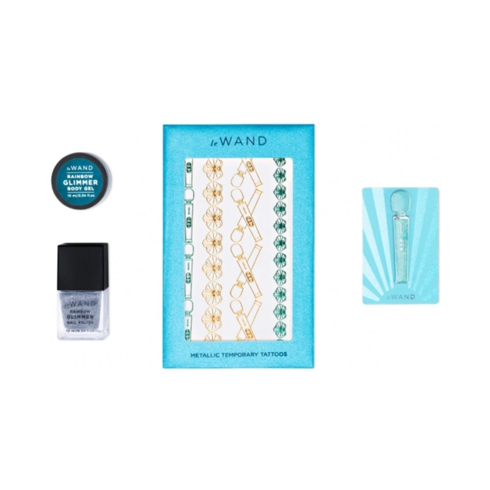 Le Wand All That Glimmers Petite Rechargeable Vibrating Massager Set – Light Blue