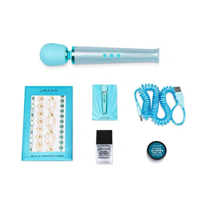 Le Wand All That Glimmers Petite Rechargeable Vibrating Massager Set – Light Blue