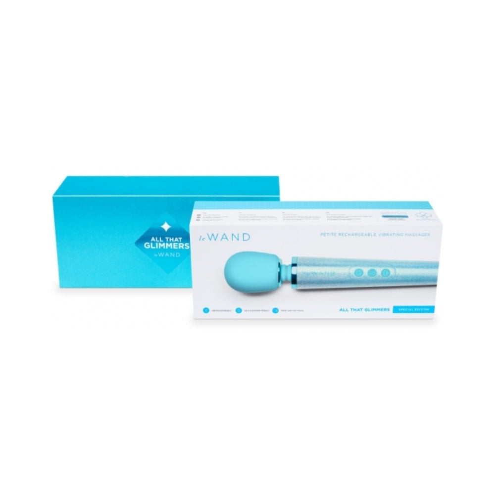 Le Wand All That Glimmers Petite Rechargeable Vibrating Massager Set – Light Blue