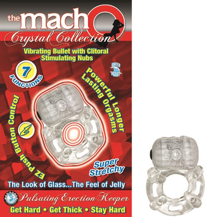 Macho Crystal Collection Pulsating Erection Keeper – Clear