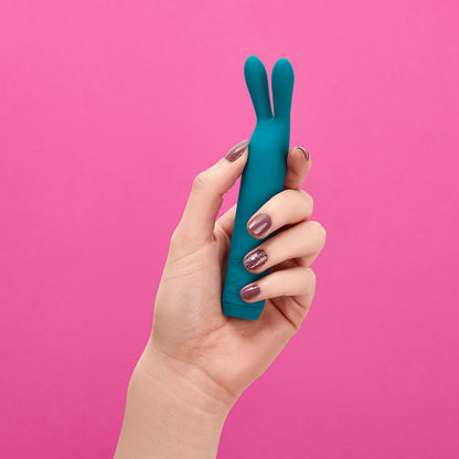 Je Joue Rabbit Bullet Vibrator – Rechargeable Silicone Teal with Rumbly Vibrations