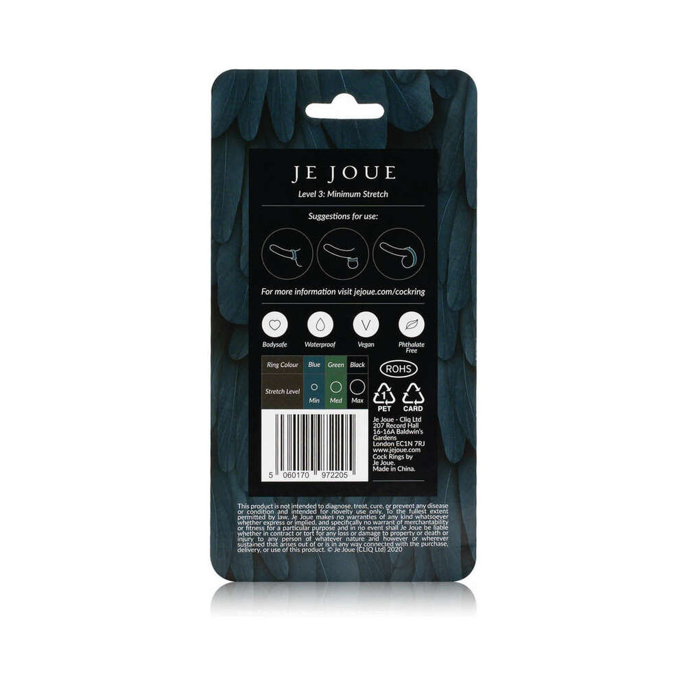 Je Joue Silicone Ring Minimum Stretch Cock Ring - Blue