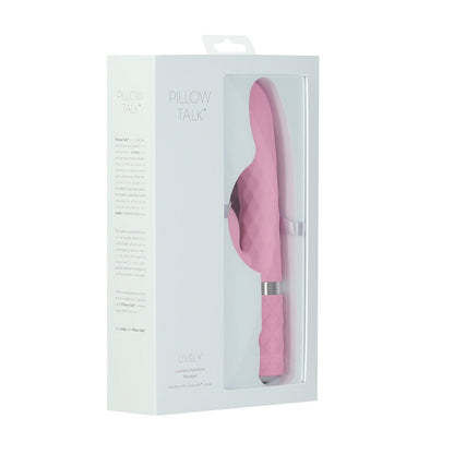 Pillow Talk Lively Dual Stimulator – Light Pink, Dual-Motor Vibrator with Rotating Shaft