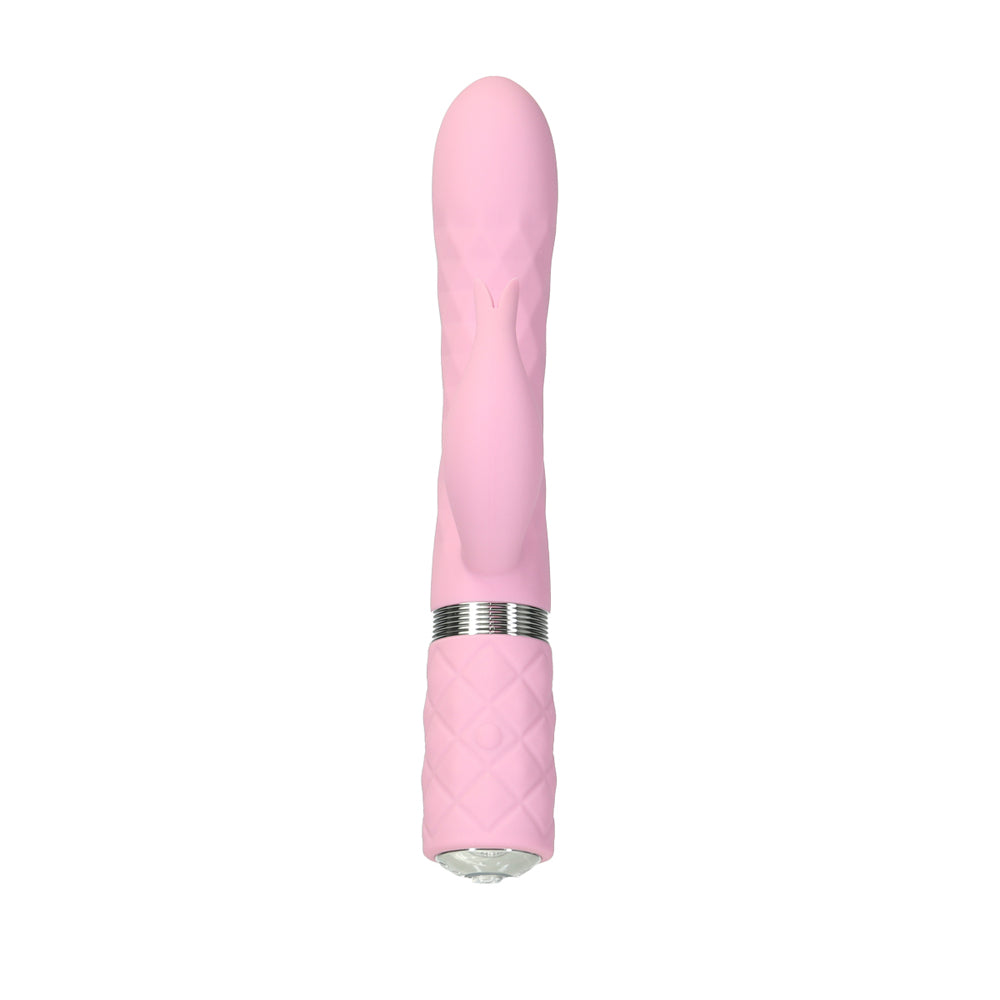 Pillow Talk Lively Dual Stimulator – Light Pink, Dual-Motor Vibrator with Rotating Shaft