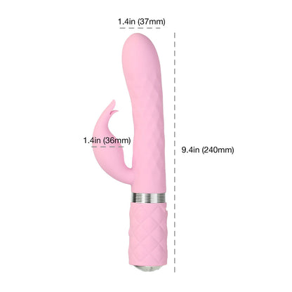 Pillow Talk Lively Dual Stimulator – Light Pink, Dual-Motor Vibrator with Rotating Shaft
