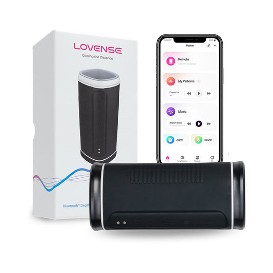Lovense Calor Bluetooth Depth-Controlled Heating Male Masturbator – Black