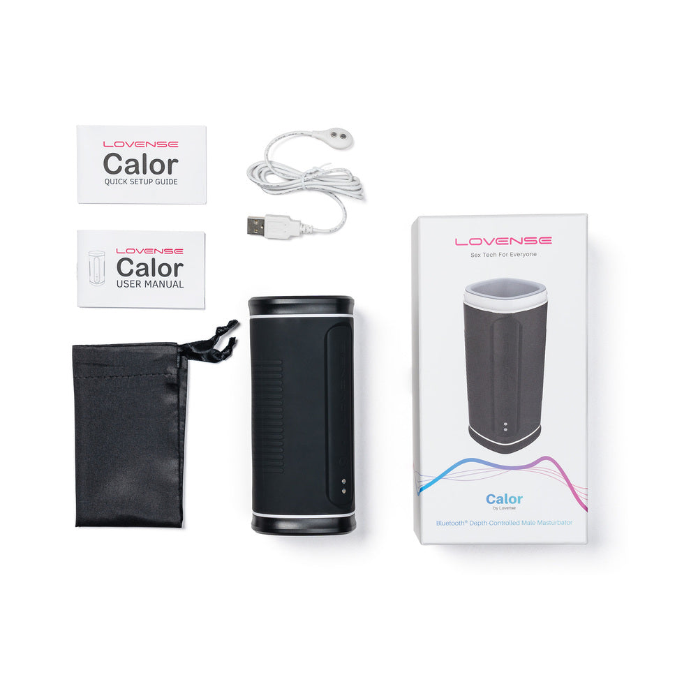 Lovense Calor Bluetooth Depth-Controlled Heating Male Masturbator – Black