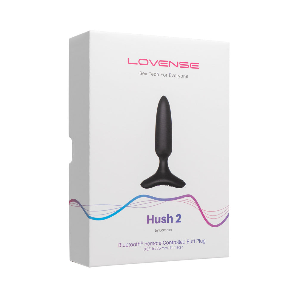 Lovense Hush 2 Bluetooth Remote-Controlled Vibrating Butt Plug - Black